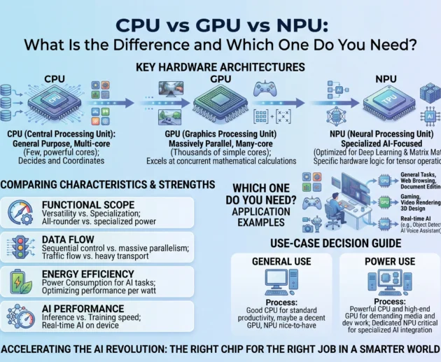 CPU vs GPU vs NPU What Is the Difference and Which One Do You Need