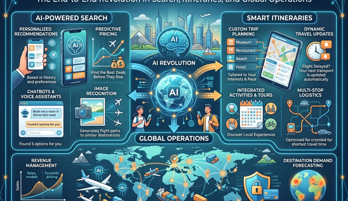 How AI Is Changing the Travel Industry The End-to-End Revolution in Search, Itineraries, and Global Operations